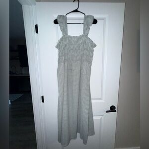 Old Navy Maxi Gingham Green Sleeveless Dress